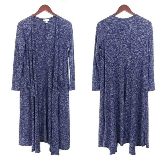 Lularoe Sarah Cardigan Duster Blue Heathered Small Women's - Picture 1 of 5